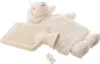A cream-colored hot water bottle with a white, fluffy sheep-shaped cover and a separate white stopper, isolated on a white background. Anteprima dell’immagine prodotto