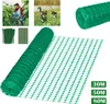 A collage of images showing a man working in a greenhouse, two cats playing in a yard, and a roll of green plastic netting with accessories. Produktbild-Vorschau