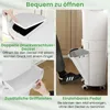 A collage of images showing the features of a white kitchen trash can. Anteprima dell’immagine prodotto
