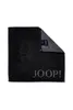 A black JOOP! towel is shown folded, with a corner lifted to reveal a gray underside and a brand tag. Anteprima dell’immagine prodotto