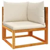 4-tlg. Gartensofa-Set mit Kissen Holz Akazie & Rattan Produktbild-Vorschau 4