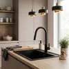 Rubinetto Da Cucina Rea Ontario Nero Anteprima dell’immagine prodotto 3