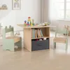 Dětský stůl COSTWAY se 2 židlemi, 3dílná sada. Dřevěná Náhled obrázku produktu 8