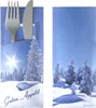 520 Bestecktaschen mit Serviette Winter 20 cm Produktbild-Vorschau 3