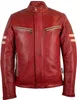 Herren Retro Motorrad Lederjacke mit Protektoren Biker Produktbild-Vorschau 1