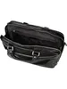 An open black leather briefcase is shown from a top-down perspective against a white background. Produktbild-Vorschau