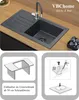 VBChome Spülbecken Granit Schwarz mit Armatur 70 x 44 cm Produktbild-Vorschau 9