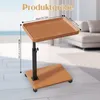 Beistelltisch mit Rollen Höhenverstellbar (45-80cm) Holz Produktbild-Vorschau 4