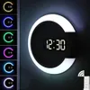 LED-Digital-Wanduhr mit Fernbedienung,7-Farben-RGB-Licht Produktbild-Vorschau 3