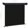 vidaXL Balkon-Seitenmarkise 175x250 cm Schwarz Produktbild-Vorschau 11