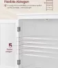 Interior view of a white cabinet showing adjustable shelves. Produktbild-Vorschau