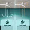 Collage comparing summer and winter modes of a ceiling fan. Produktbild-Vorschau