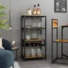 Weinregal Vicco Vela Eiche rustikal mit Glashalter, Model Produktbild-Vorschau 1
