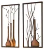 Gilde Metall 2 tlg. Wandbild Vase handbemalt  beige,braun Productafbeelding-voorbeeld 1