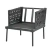 A gray outdoor lounge chair with woven sides, presented on a white background. Podgląd zdjęcia produktu