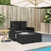 vidaXL Sofa ogrodowa z poduszkami 2-osobowa z czarnego Podgląd zdjęcia produktu 3