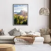 Gerahmtes Poster - Schwarzer Rahmen - Berge Wiese Blumen - Produktbild-Vorschau 7