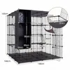 COSTWAY Modulární klec pro kočky, 144x144x142 cm, skládací Náhled obrázku produktu 3