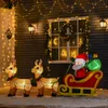 HOMCOM Nafukovací Santa Claus so sobmi, 6 LED diód, 240 cm, Náhľad obrázku produktu 2