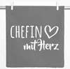 Huuraa Kissenbezug Chefin mit Herz 40x40cm Steel Grey Produktbild-Vorschau 1