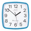A square wall clock with a blue frame and a white face. Náhled obrázku produktu