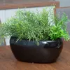 Keramik Blumentopf Übertopf Schwarze Oval form  D  glänzend Produktbild-Vorschau 5