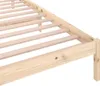 A close-up view of a wooden bed frame with slats. Produktbild-Vorschau