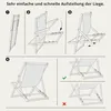 Diagram showing how to set up a foldable lounge chair. Náhled obrázku produktu
