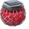 LED Solar Windlicht - Mosaik Solarglas - kaltweiße LED - Lichtsensor - H: 9cm - für Außen - rot Produktbild-Vorschau