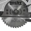 Close-up of a circular saw blade with text and symbols. Produktbild-Vorschau