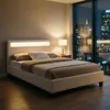 Polsterbett MIRASOL 120x200 cm, Weiß - Einzelbett mit LED Produktbild-Vorschau 2