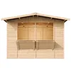 A wooden market stall or garden bar with two open windows and counter sections. Náhľad obrázku produktu