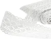 A roll of white lace trim is shown against a white background, with a section of the trim unrolled and draped in the foreground. Produktbild-Vorschau