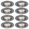 8x LED Einbaustrahler, rund, silber, 8,3 cm, PREMIUM LINE Produktbild-Vorschau 1
