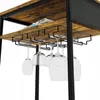 Close-up view of a wine rack with wine glasses hanging from it. Podgląd zdjęcia produktu