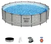 Piscina con struttura rotonda Steel Pro MAX effetto pietra Anteprima dell’immagine prodotto 1