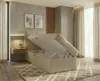A bedroom scene with a bed open to reveal storage space. Náhľad obrázku produktu