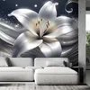 Vlies fototapete Natur silberne Blume 150x105 cm Feeby Produktbild-Vorschau 2