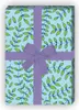 Elegantes Geschenkpapier mit zartem Laub Muster in hellblau Produktbild-Vorschau 1
