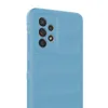 A close-up view of the back of a light blue phone case with a camera cutout. Produktbild-Vorschau