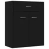 A black sideboard with a drawer and two doors, shown from the front. Produktbild-Vorschau