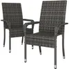 Yaheetech 2er Set Gartenstuhl aus Polyrattan, stapelbare Produktbild-Vorschau 1