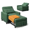 A green convertible chair bed with an orange throw blanket is shown in two views, one in the foreground and another in the background. Anteprima dell’immagine prodotto
