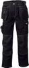 A pair of black work pants with white stitching and multiple pockets. Produktbild-Vorschau