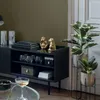 A stylish interior scene featuring a black sideboard with decorative items and plants. Anteprima dell’immagine prodotto