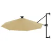 vidaXL Parasol mural avec LEDs 300 cm Taupe Voir les images du produit 2