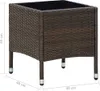 vidaXL Zahradní stůl hnědý 40x40x45 cm Poly ratan Náhled obrázku produktu 4