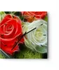 Wanduhr - Quadrat - Glasuhr - Blumen Blumenstrauß Rose - Produktbild-Vorschau 1