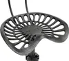 A close-up view of a black and silver tractor seat stool. Voir les images du produit