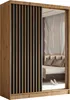 A sliding door wardrobe with a mirrored door reflecting a bedroom interior. Produktbild-Vorschau